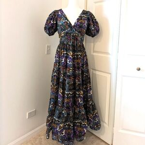 Cleobella Evita Midi Mosaic Ikat Dress Size M